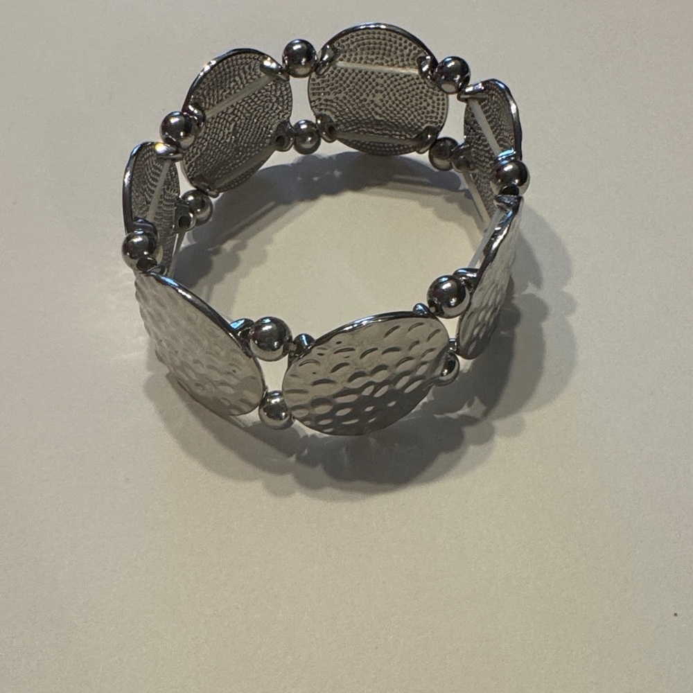 Paparazzi Textured Silver Bracelet
